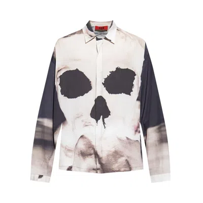 Pre-owned 424 Skull Print Long-sleeve Shirt 'orange' | Men's Size S