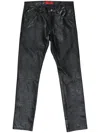 424 Slim-fit Leather Trousers In Black