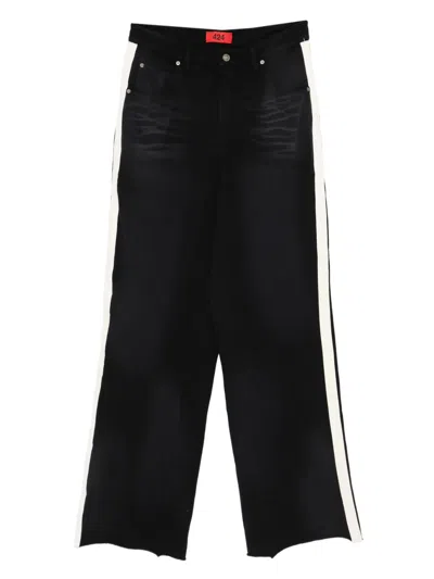 424 Stripe-detail Trousers In Black