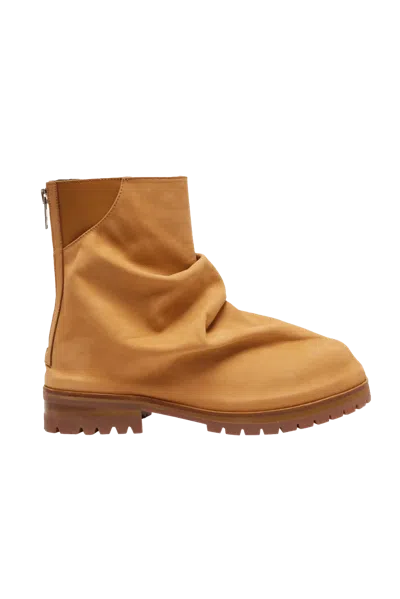 424 Suede Marathon Zipped Boots In Camel
