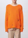 424 Ripped-detail Crew-neck Sweatshirt In Orange
