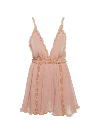 Pre-owned 424 Swiss-dot Mini Dress In Pink