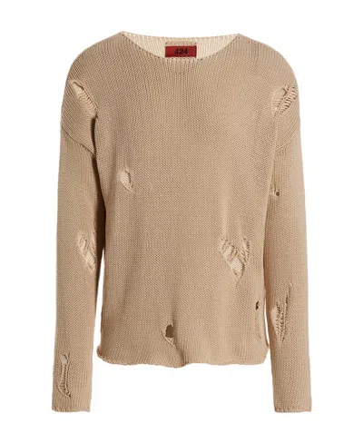 424 Torn Sweater In Nude