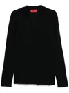 424 V-neck Cotton T-shirt With Raw-cut Edges