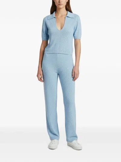 Pre-owned 424 Valeria Sequin-embellished Trousers And Top Set In Blue