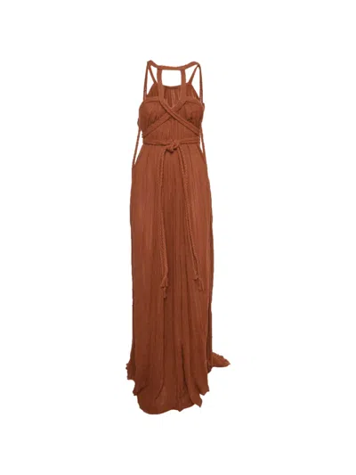 Pre-owned 424 Venus Braided Gown In Brown
