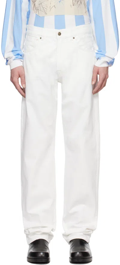 424 White Baggy-fit Jeans In White Denim