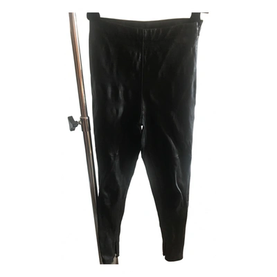 Pre-owned Maison Margiela Leather Slim Pants In Black