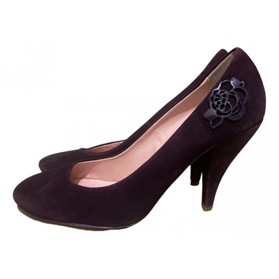 Pre-owned Fornarina Velvet Heels In Purple