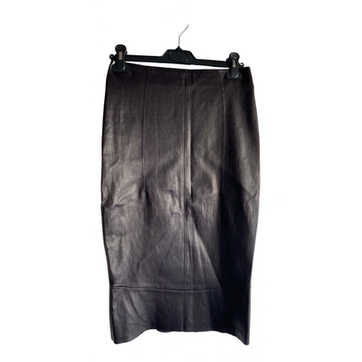 Pre-owned Jitrois Leather Mid-length Skirt In Purple