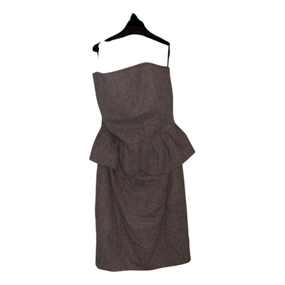 Pre-owned Elisabetta Franchi Wool Mini Dress In Grey
