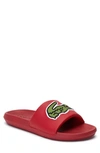 Lacoste Croco Slide Sandal In Red/green