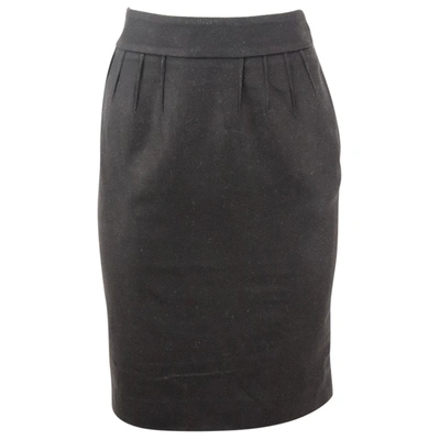 Pre-owned Saint Laurent Wool Mini Skirt In Grey