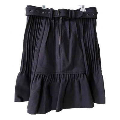 Pre-owned Isabel Marant Wool Mini Skirt In Navy
