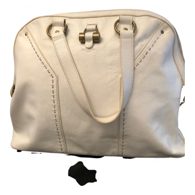 Pre-owned Saint Laurent Muse Leather Handbag In White