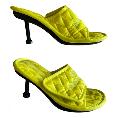 Pre-owned Balenciaga Cloth Sandals In Yellow