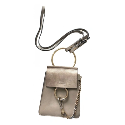 Pre-owned Chloé Faye Leather Handbag In Grey