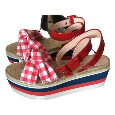 Pre-owned Gucci Cloth Sandals In Red