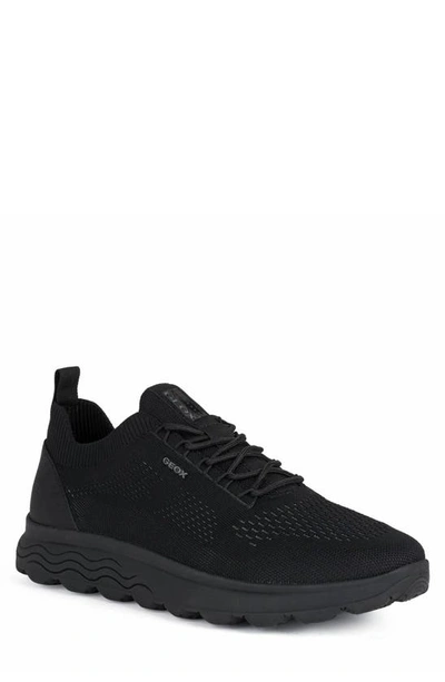 Geox Men's Spherica Knit Low Top Sneakers In Black