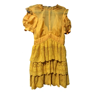 Pre-owned Self-portrait Mini Dress In Yellow