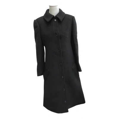 Pre-owned Jean Patou Wool Coat In Black