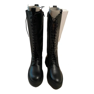 Pre-owned & Other Stories & Stories Leather Biker Boots In Black
