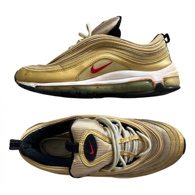Pre-owned Nike Air Max 97 Leather Trainers In Gold