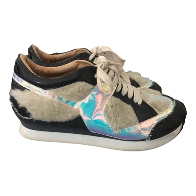 Pre-owned Mm6 Maison Margiela Vegan Leather Trainers In Multicolour