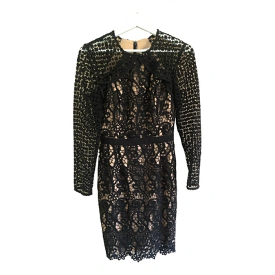 Pre-owned Barneys New York Lace Mini Dress In Black