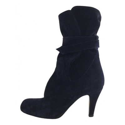 Pre-owned Chloé Lace Up Boots In Blue
