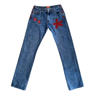 Pre-owned Fiorucci Straight Pants In Blue