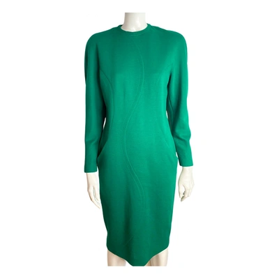 Pre-owned Guy Laroche Wool Mid-length Dress In Green