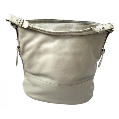 Pre-owned The White Company Leather Handbag In Grey