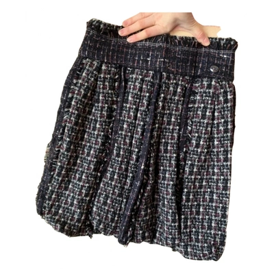 Pre-owned Chanel Cashmere Mid-length Skirt In Black