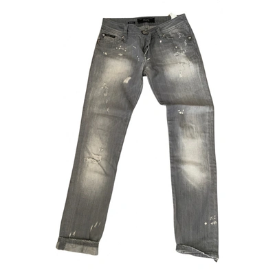 Pre-owned Philipp Plein Slim Jeans In Grey