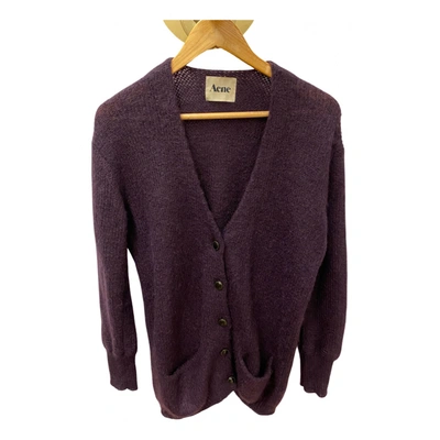 Pre-owned Acne Studios Wool Cardigan In Purple