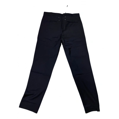Pre-owned Maison Margiela Wool Trousers In Navy