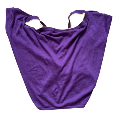 Pre-owned Saint Laurent Cashmere Top In Purple