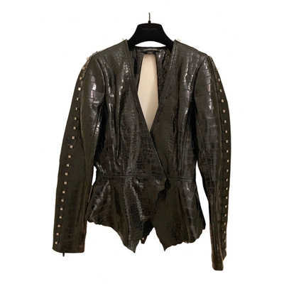 Pre-owned Alexander Wang Leather Jacket In Black