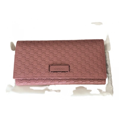 Pre-owned Gucci Leather Purse In Pink