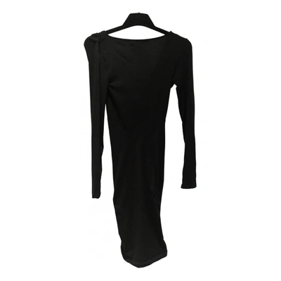 Pre-owned Stefanel Silk Mid-length Dress In Black