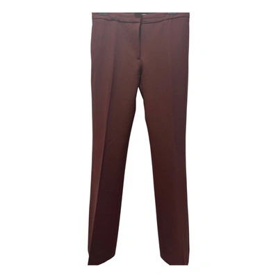 Pre-owned Victoria Victoria Beckham Straight Pants In Burgundy