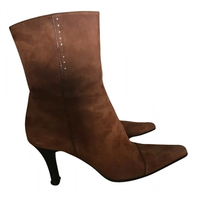 Pre-owned Balenciaga Ankle Boots In Brown