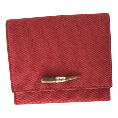 Pre-owned Saint Laurent Cloth Wallet In Red