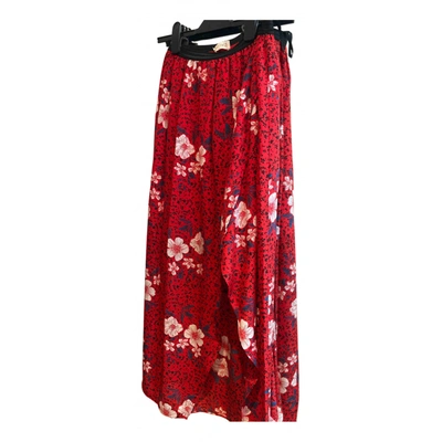 Pre-owned Zadig & Voltaire Silk Maxi Skirt In Red