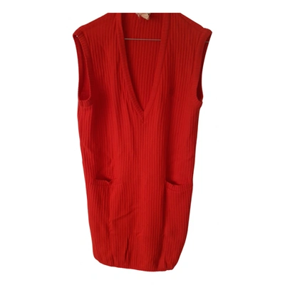 Pre-owned Courrèges Wool Mini Dress In Red