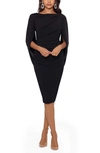 Betsy & Adam Womens Solid Polyester Cocktail And Party Dress In Black