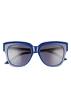 Balenciaga 53mm Rectangular Sunglasses In Blue