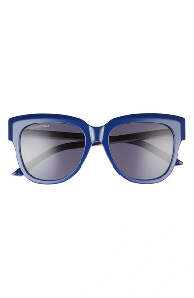 Balenciaga 53mm Rectangular Sunglasses In Blue