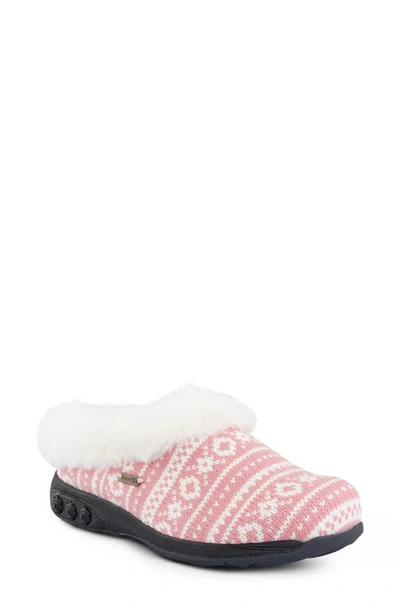 Therafit Adele Genuine Shearling Lined Sneaker Mule In Soft Pink